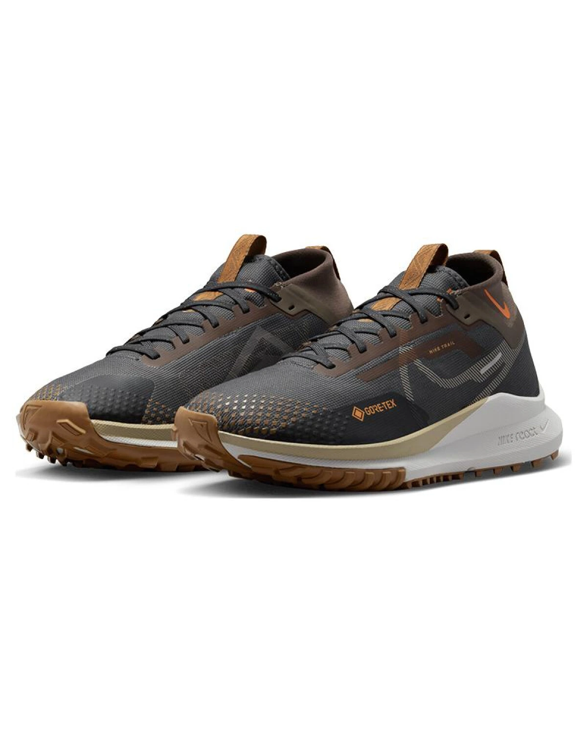 Nike Pegasus Trail 4 кроссовки для трейлраннинга серо-оранжевые картинка