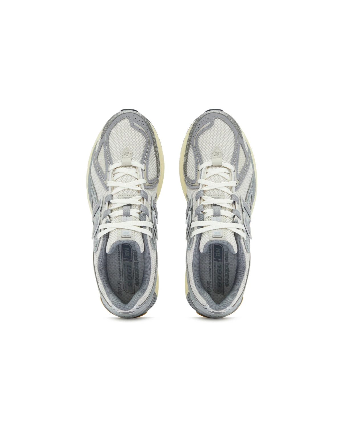 New Balance 1906R unisex кроссовки серо-белые из текстиля для повседневной носки картинка