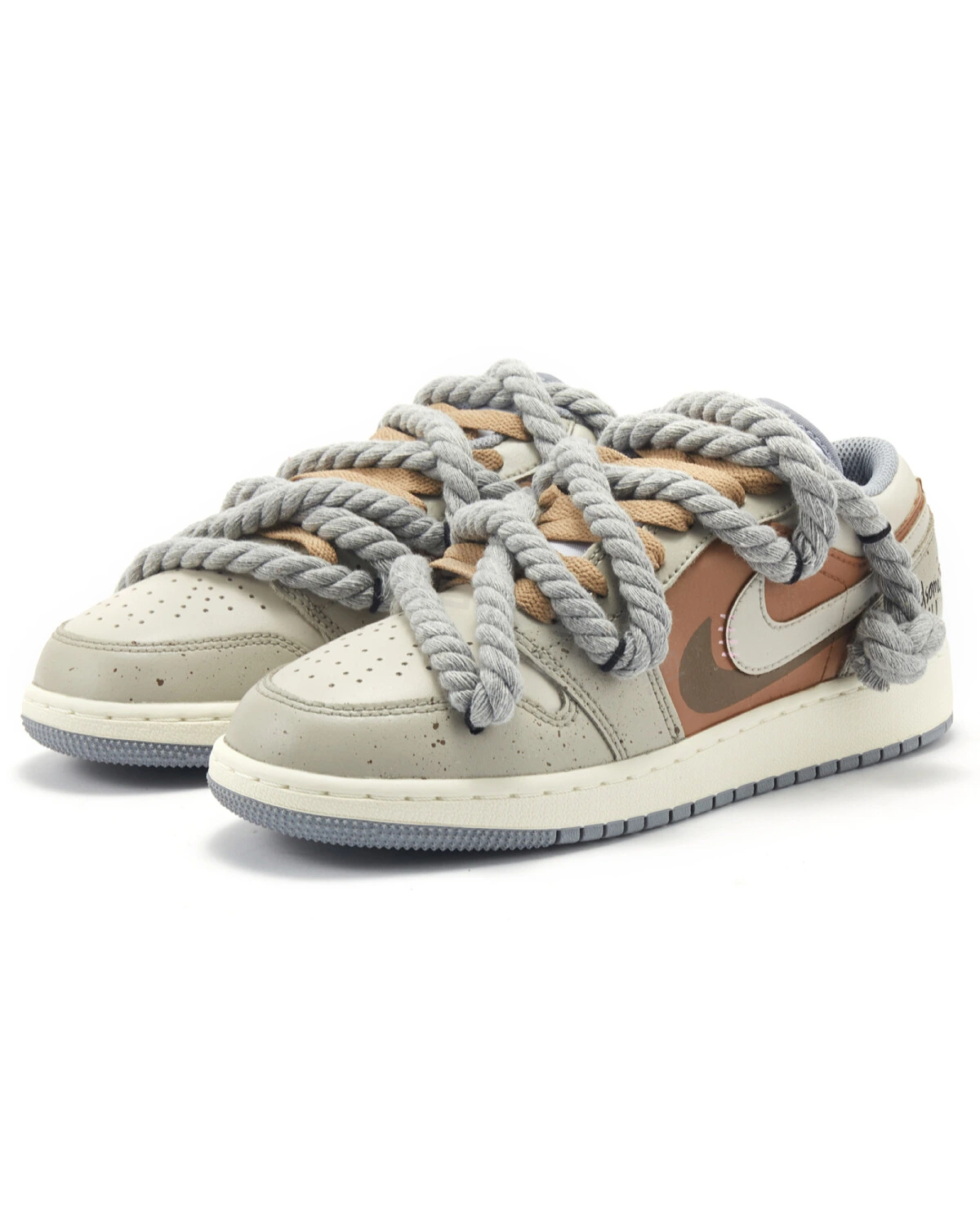 Jordan Air Jordan 1 Low женские спортивные кроссовки серо-коричневые картинка