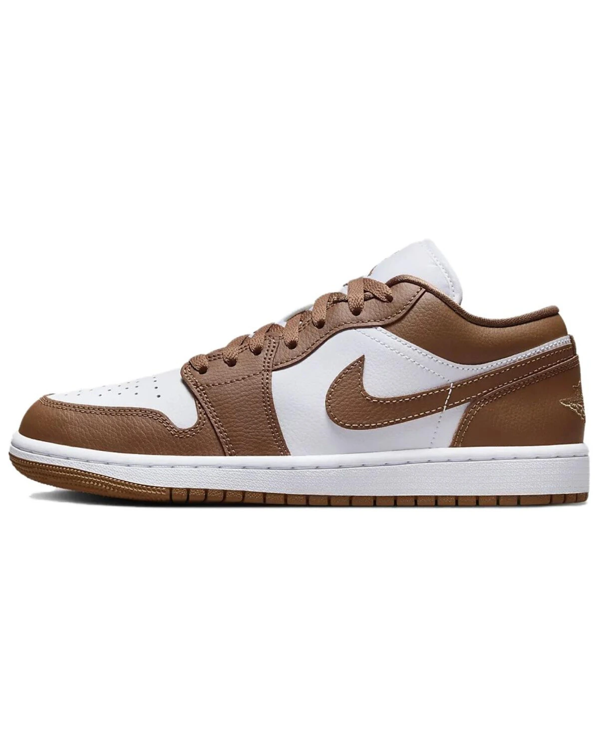 Jordan Air Jordan 1 Low унисекс кроссовки бело-коричневые с шнуровкой картинка