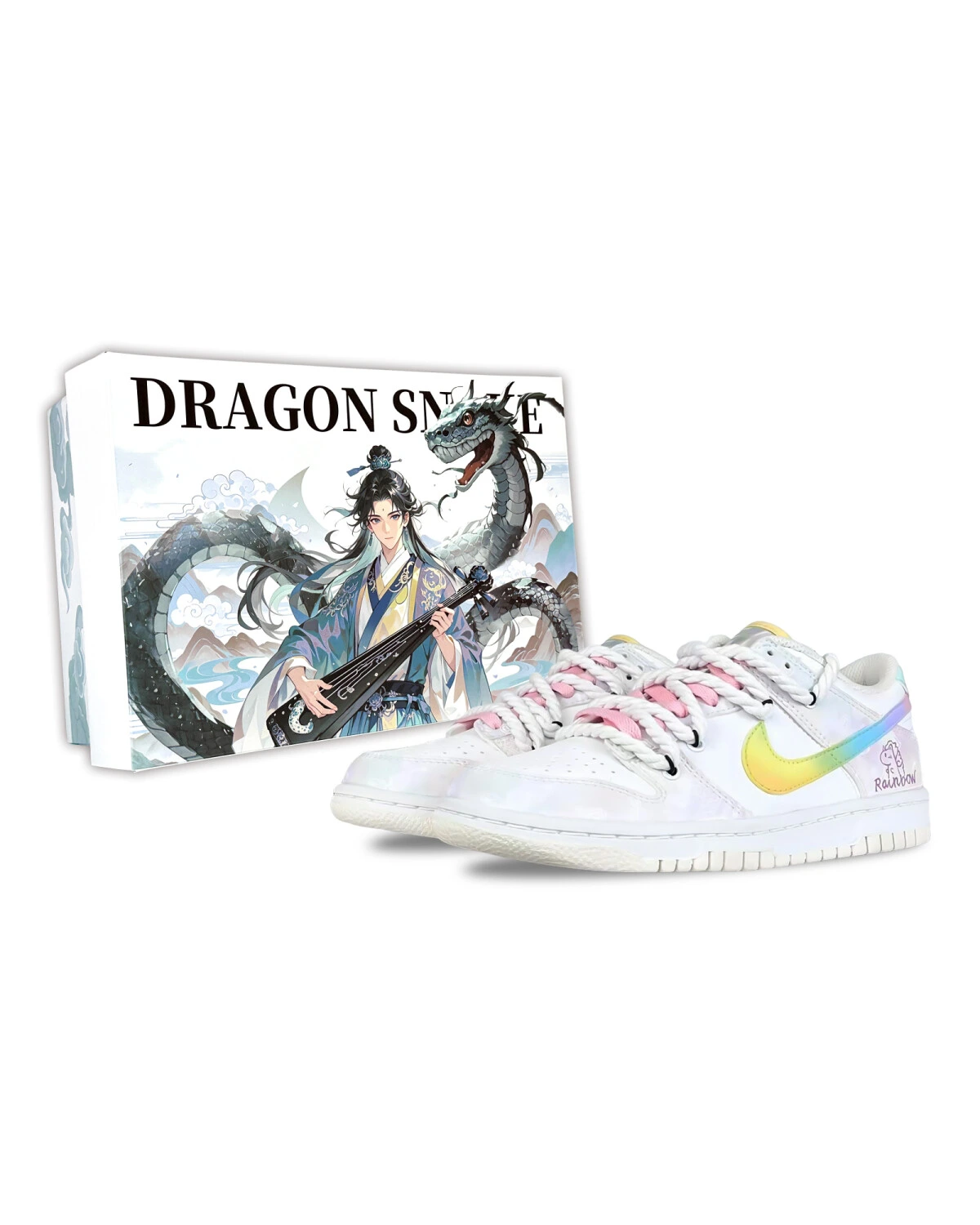 Nike Dunk детские кроссовки радужные пастельные анти-скользкие картинка