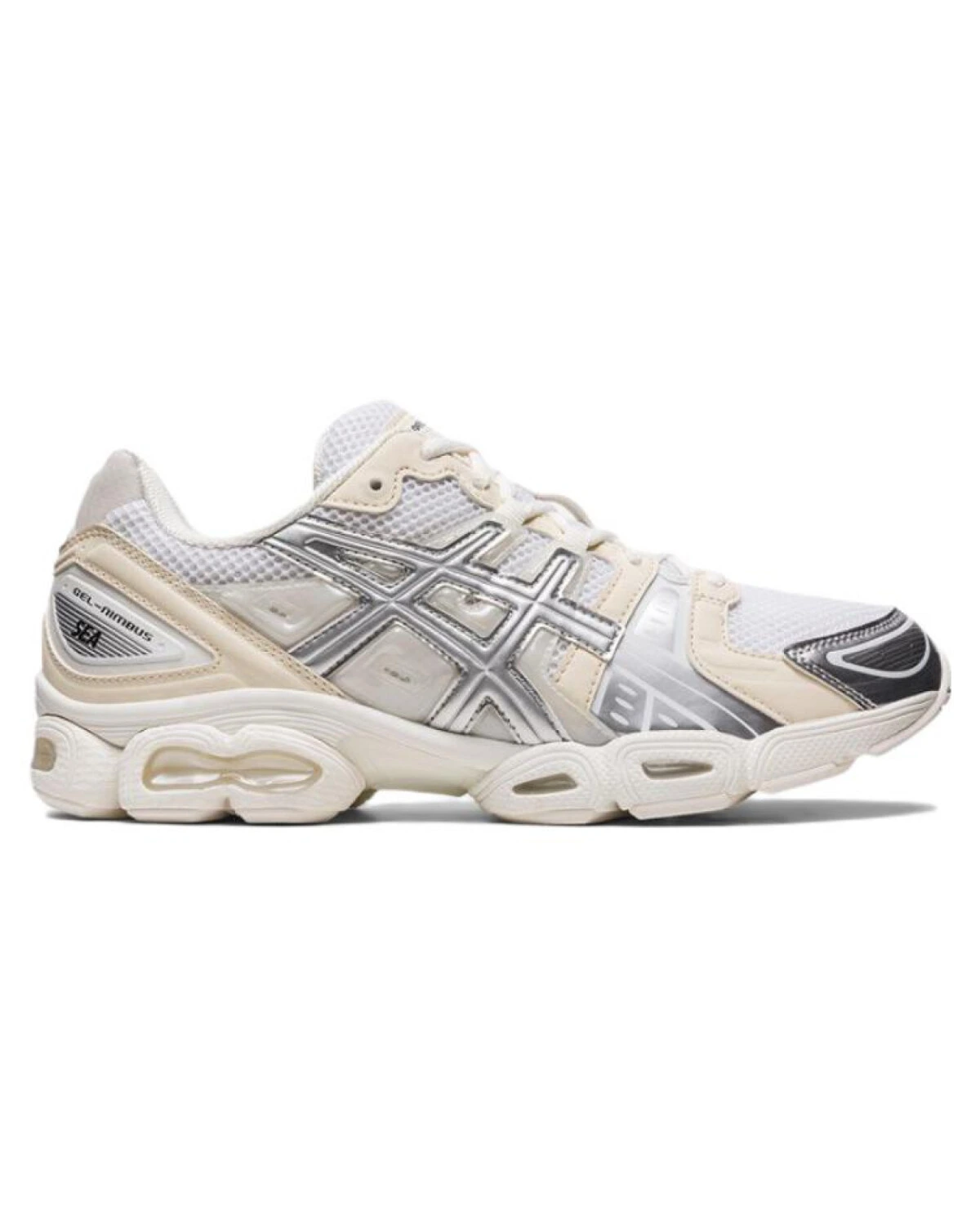WIND AND SEA x Asics GEL-Nimbus 9 кроссовки белые с серебром картинка