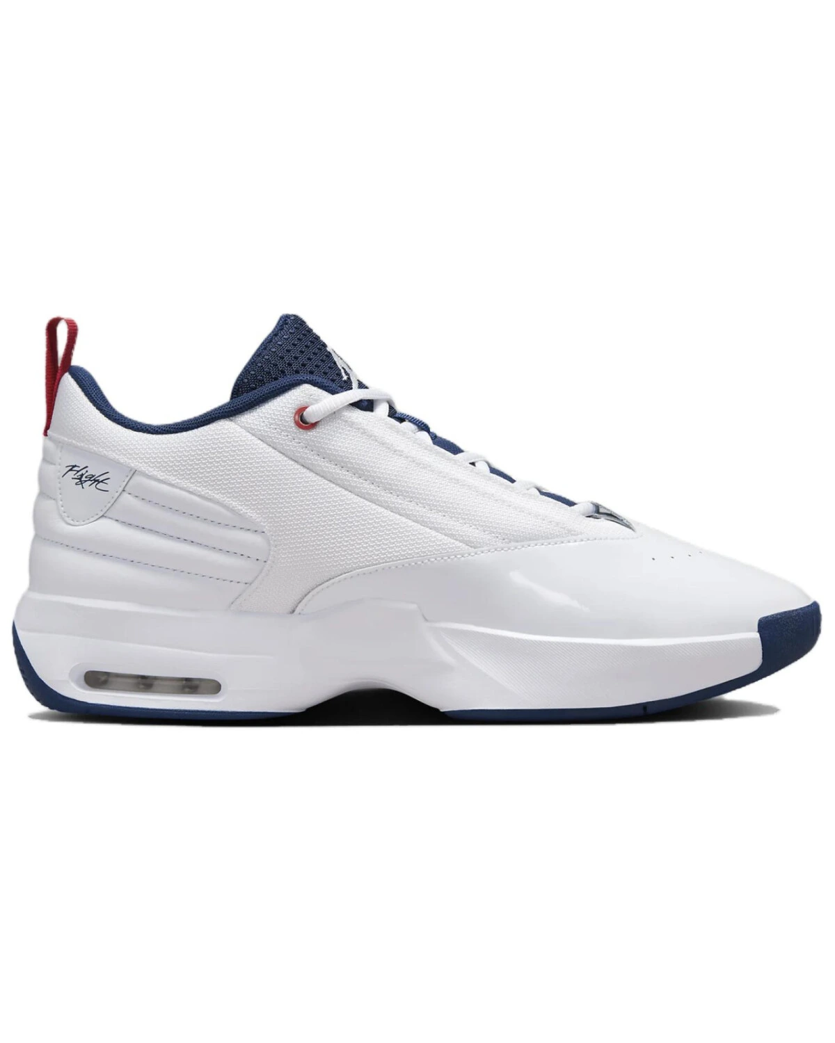 Jordan Max Aura 6 унисекс кроссовки белые с красными и синими акцентами картинка