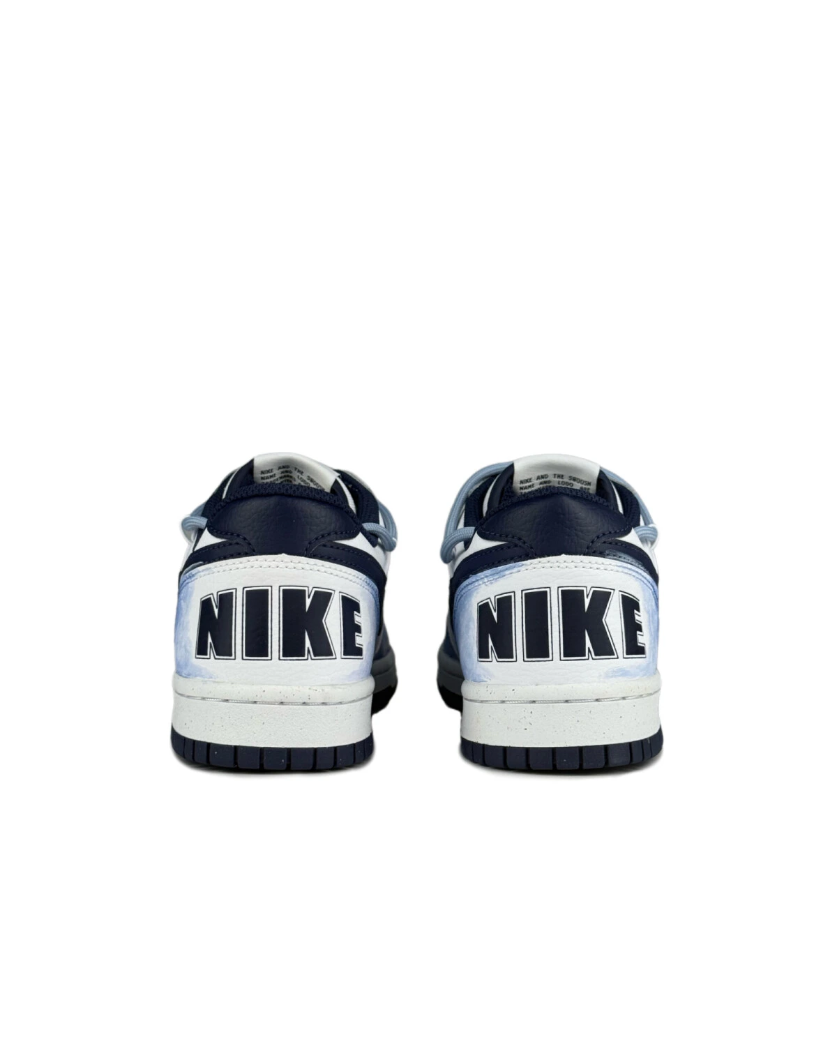 Nike Big мужские кроссовки сине-белые с градиентным дизайном и ручной росписью картинка