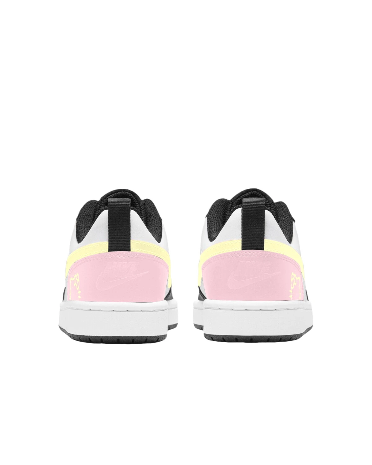 Nike Court Borough унисекс детские кеды кожа розово-желтые картинка