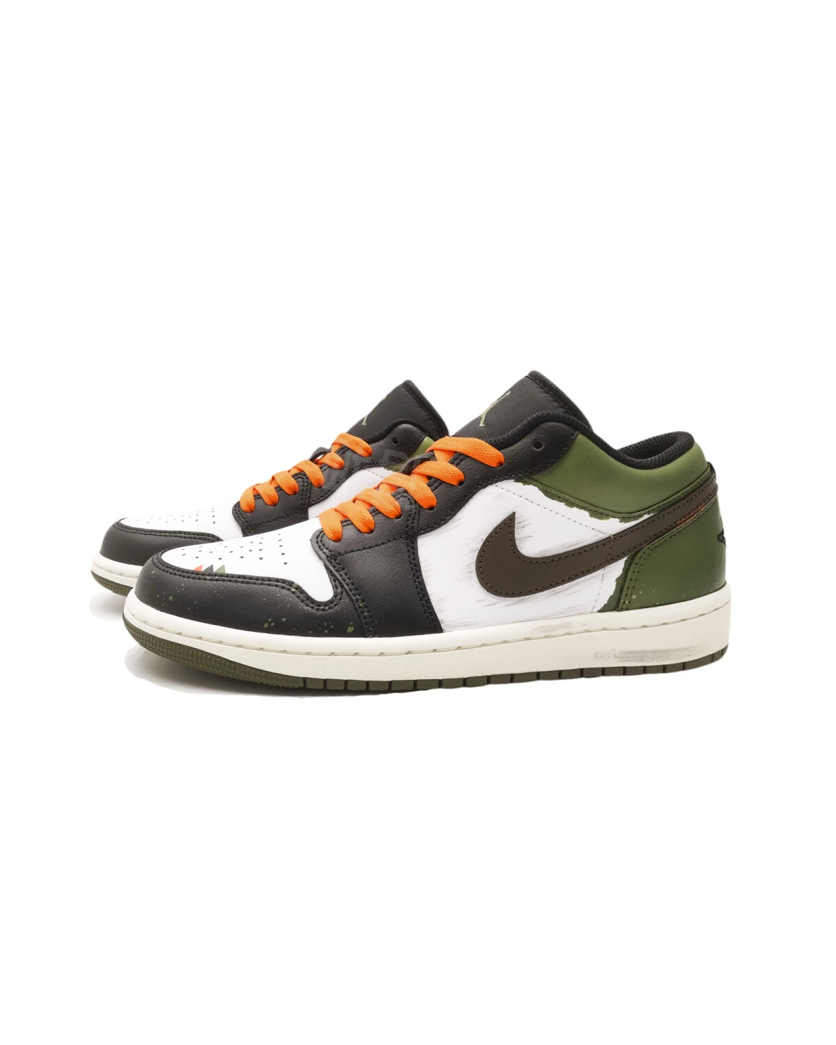 Jordan Air Jordan 1 “Medium Olive” унисекс кроссовки черно-белые-зеленые картинка