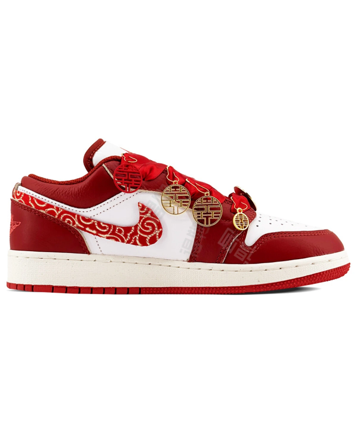 Jordan Air Jordan 1 унисекс кроссовки бело-красные свадебные с вышивкой картинка