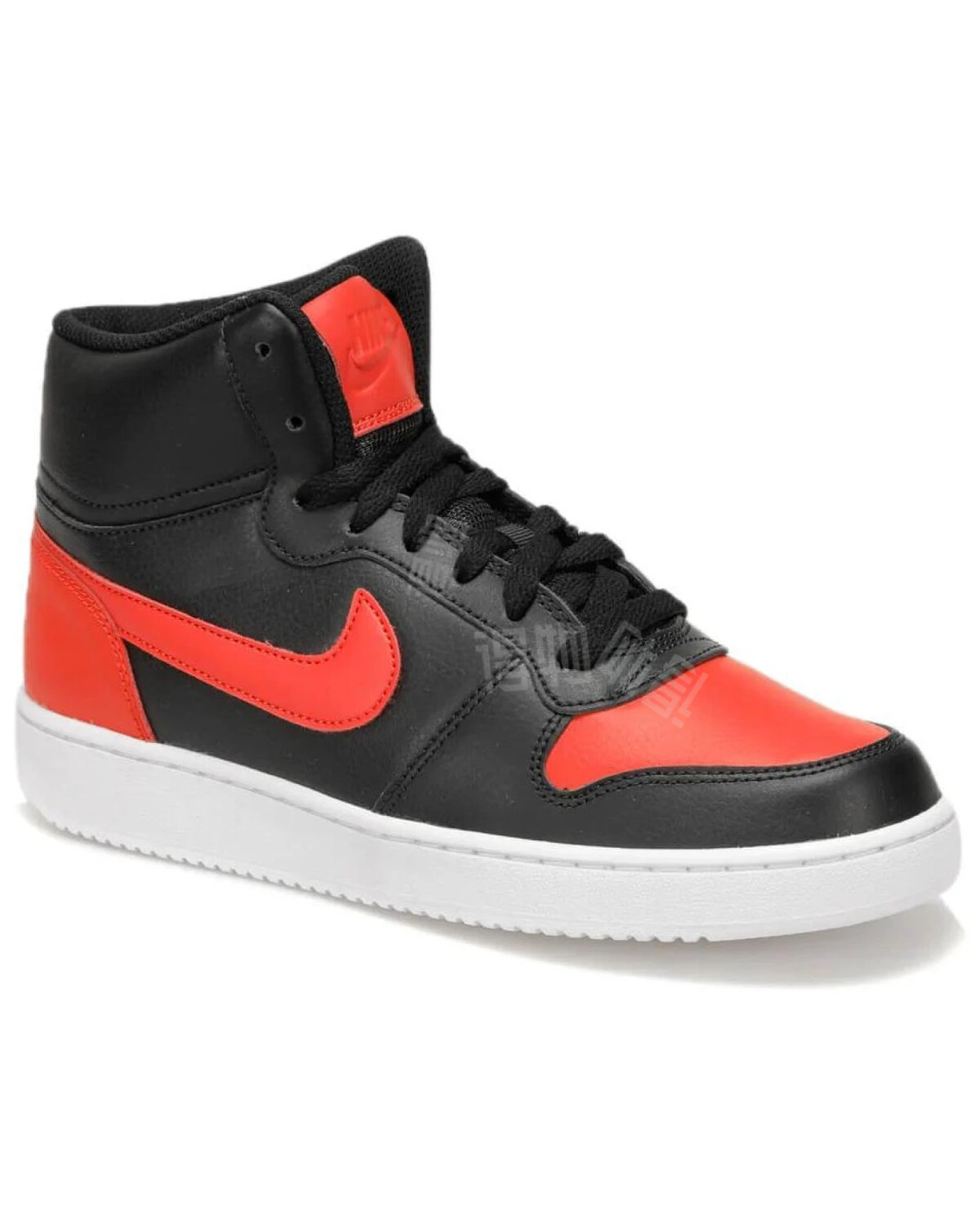 Nike EBERNON Mid мужские высокие кроссовки черно-красные с амортизацией и износостойкостью картинка