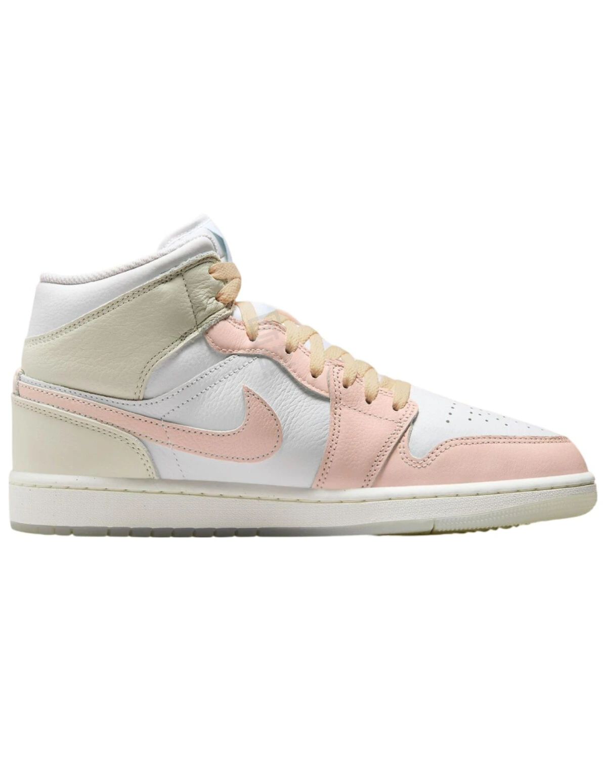 Jordan Air Jordan 1 Mid унисекс кроссовки бело-розовые антискользящие картинка