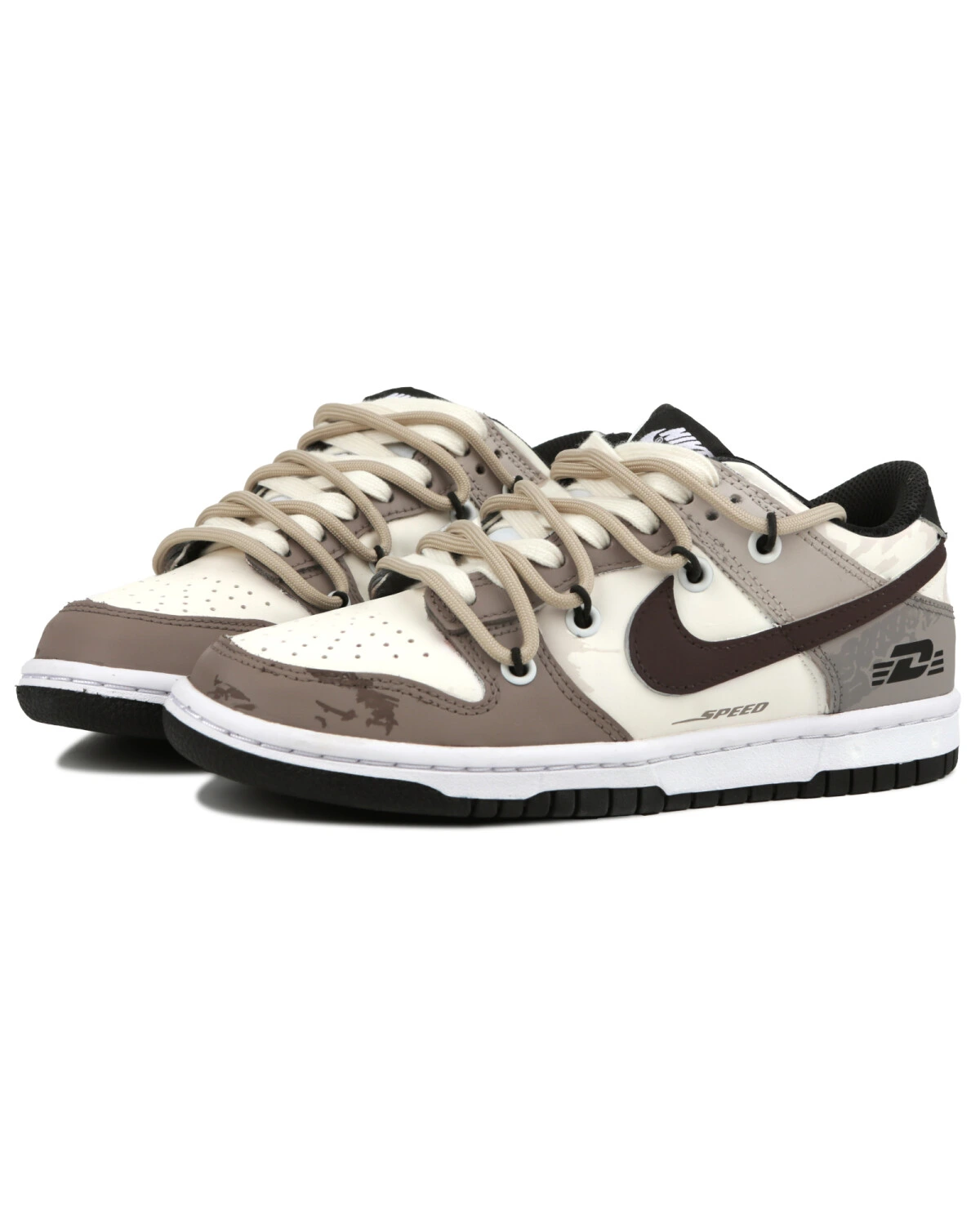 Nike Dunk unisex повседневные кроссовки бежево-коричневые с ретро-дизайном картинка