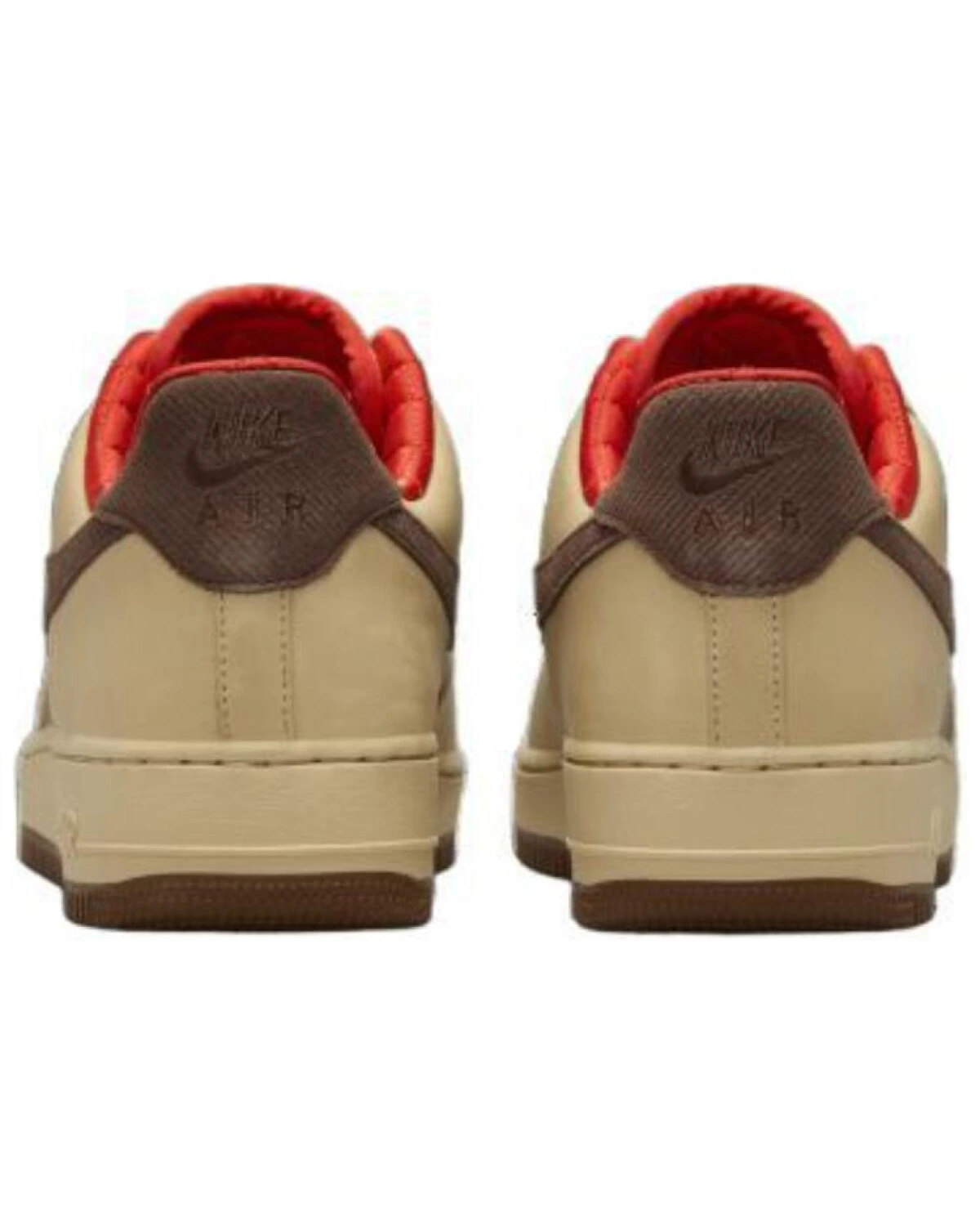 Nike Air Force 1 unisex кроссовки коричневые повседневные с шнуровкой картинка