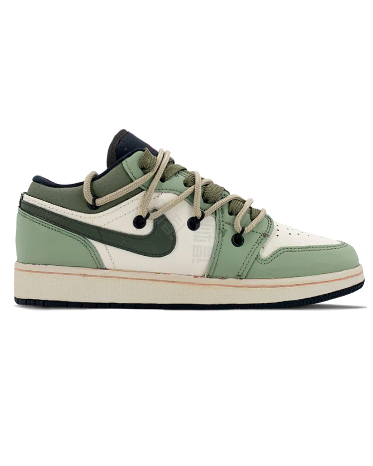 Jordan Air Jordan 1 Low мужские кроссовки темно-зеленые с принтом черепа и смайлика картинка