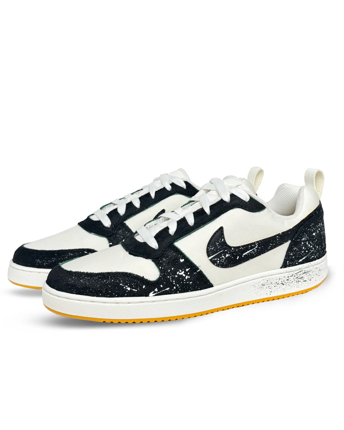 Nike Court Borough мужские кроссовки черно-белые с ручной росписью и износостойкие картинка