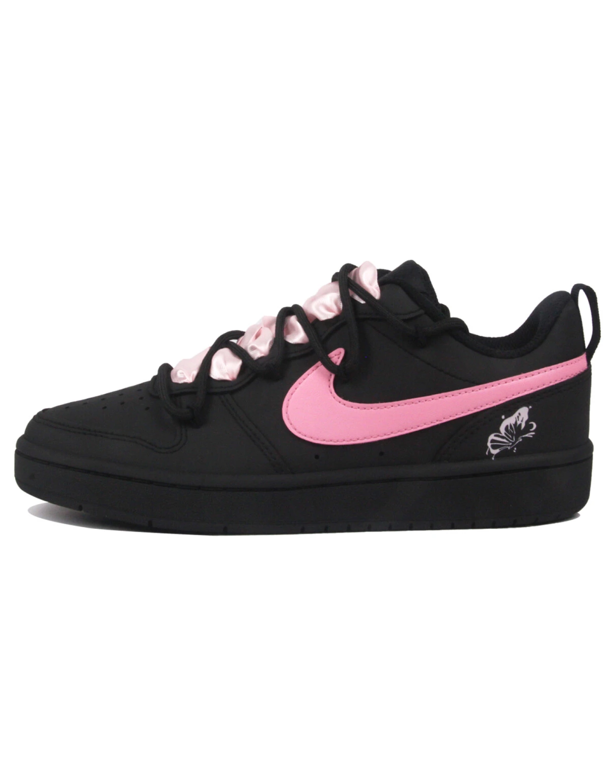 Nike Court Borough детские кроссовки Y2K черно-розовые синтетические картинка