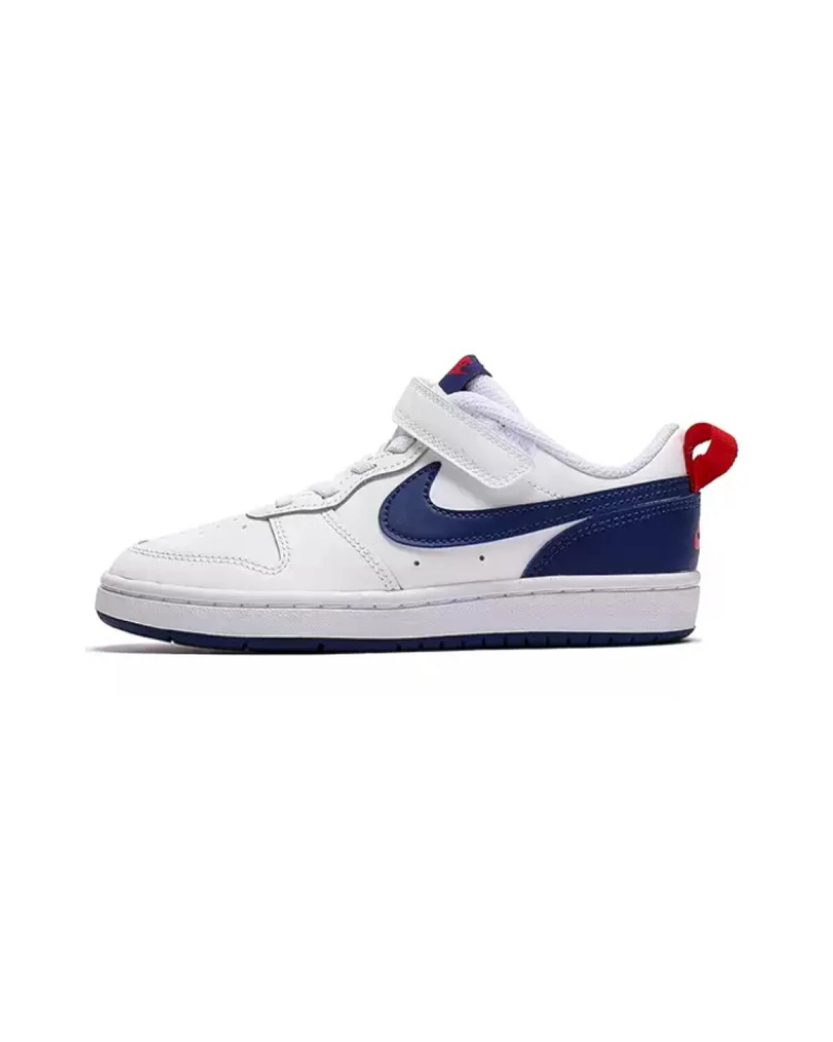 Nike Low 2 детские кеды из натуральной кожи бело-сине-красные картинка