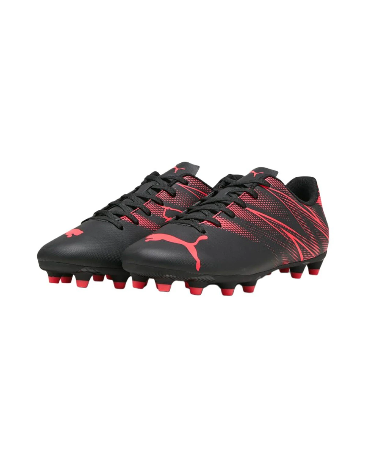 PUMA Attacanto унисекс футбольные бутсы черно-красные с шипами для AG/FG картинка