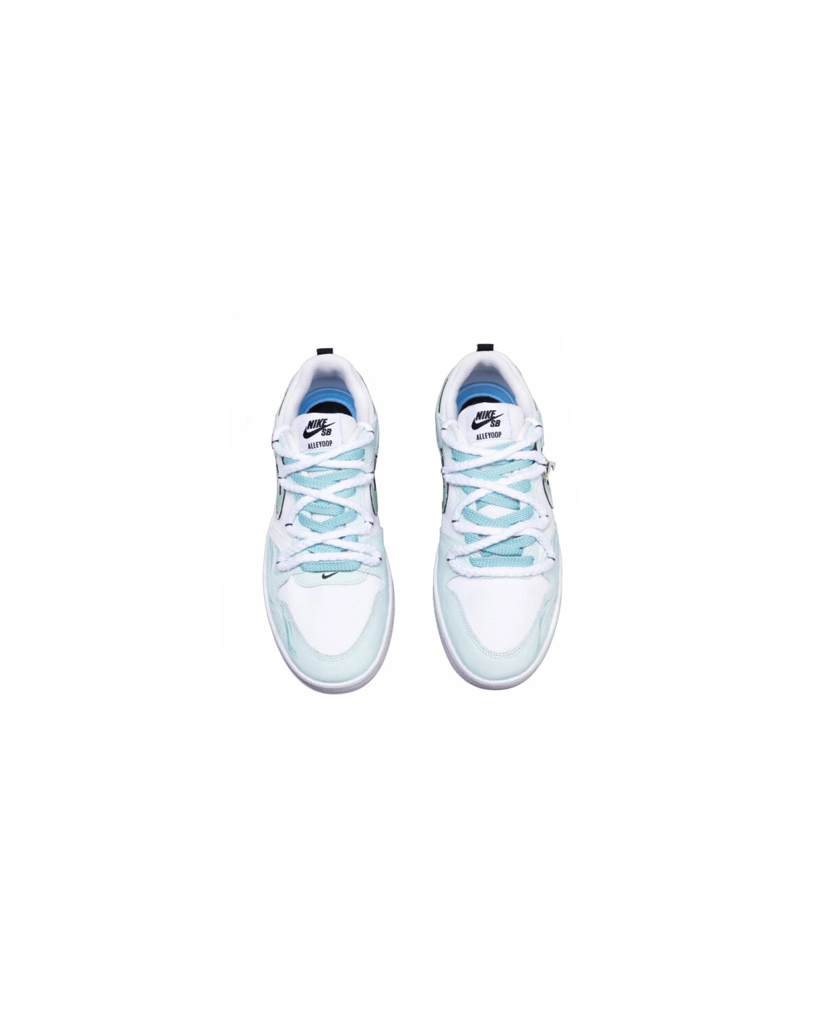 Nike SB Alleyoop женские кроссовки бело-зеленые с водяным принтом картинка