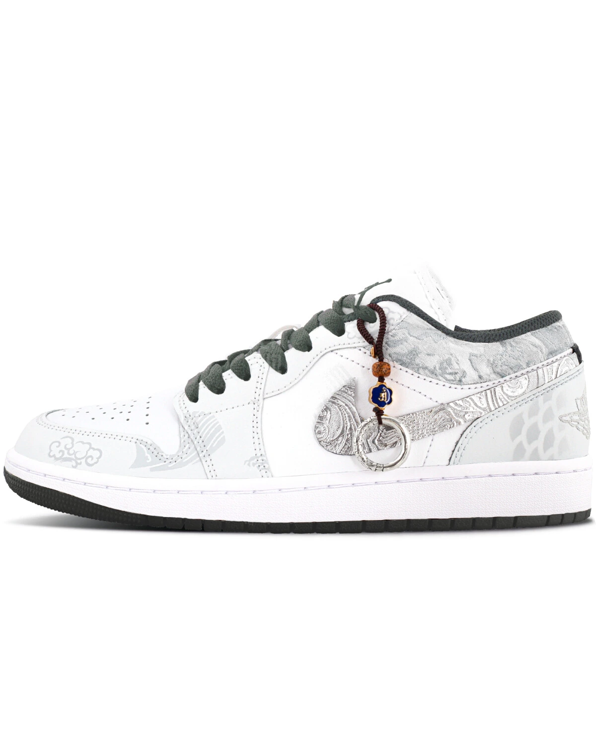 Jordan Air Jordan 1 unisex кроссовки серебристо-серые с вышивкой и амортизацией картинка