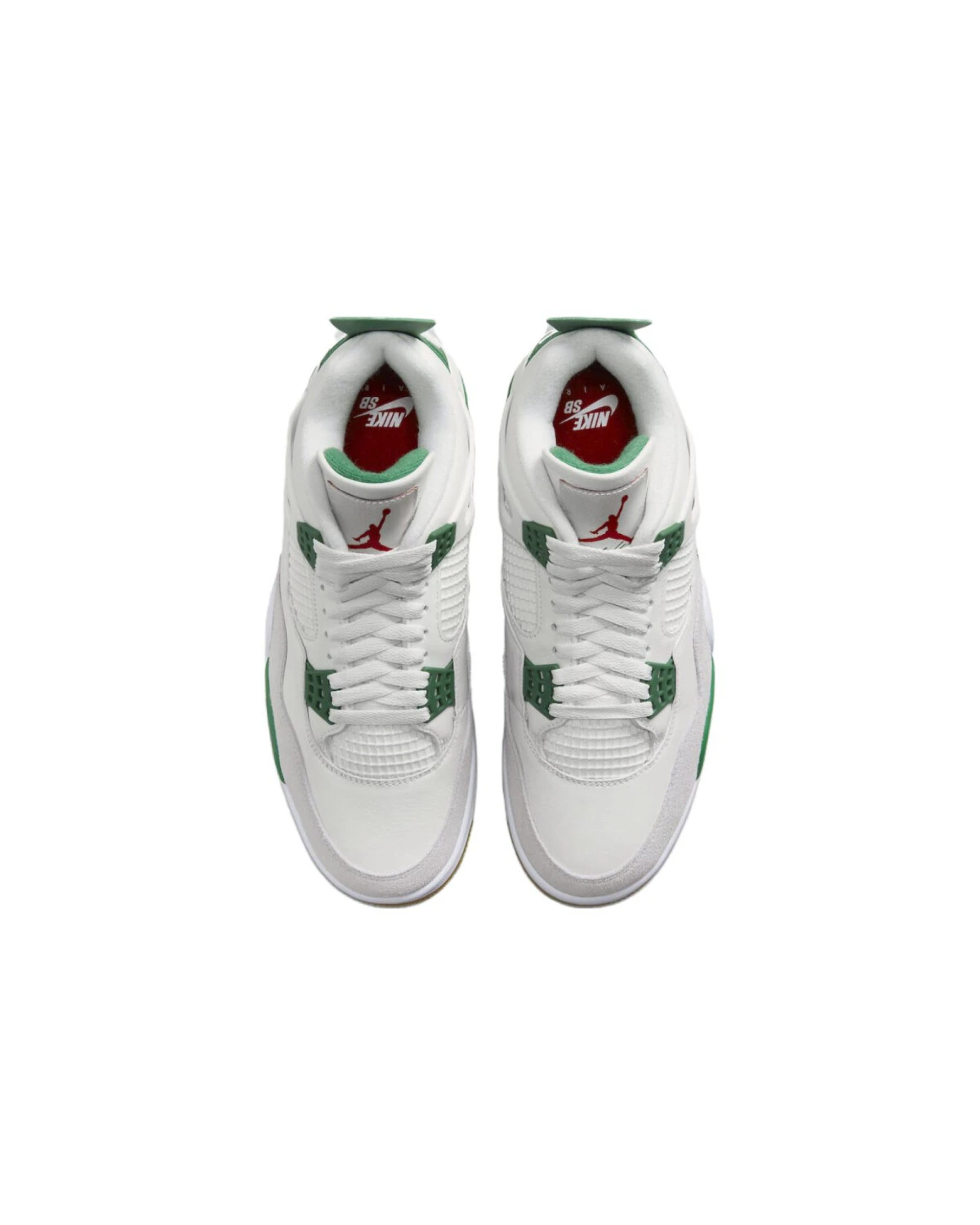Jordan Air Jordan 4 MID унисекс кроссовки белые с зелёными вставками картинка