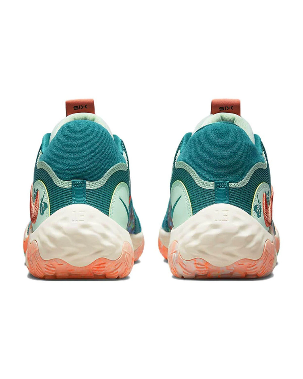 Nike PG 6 unisex баскетбольные кроссовки зелёные с оранжевыми акцентами картинка
