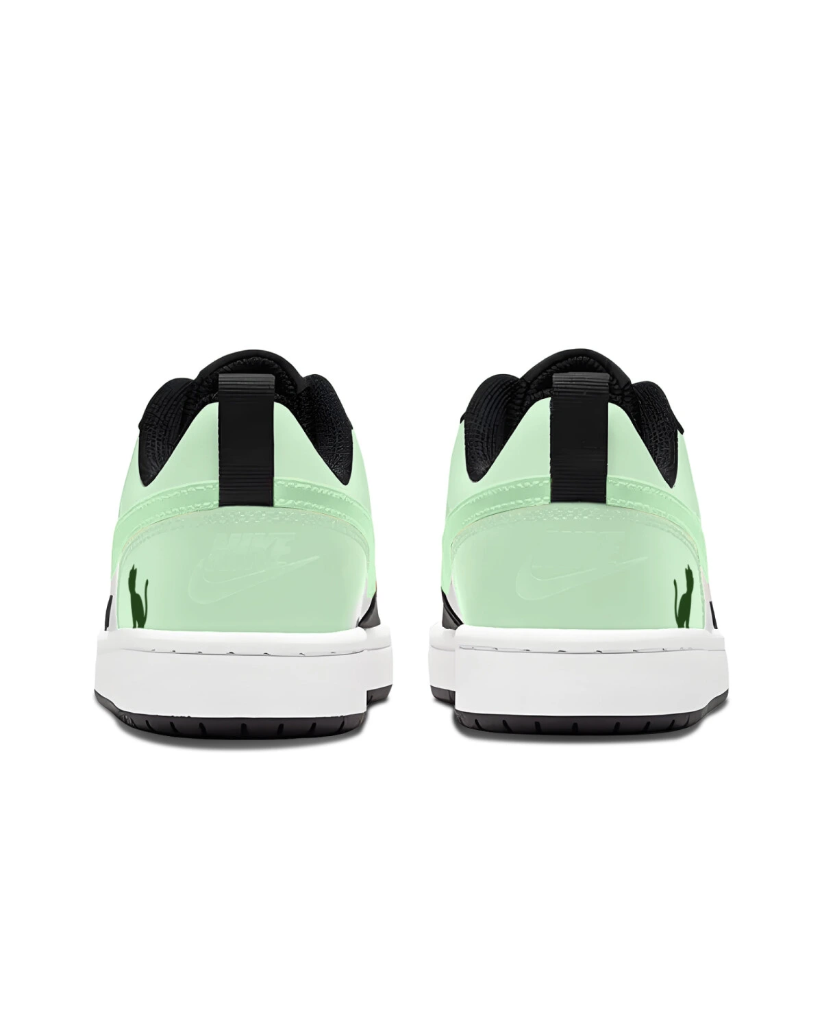 Nike Court Borough Low 2 детские кроссовки с амортизацией черно-зеленые картинка