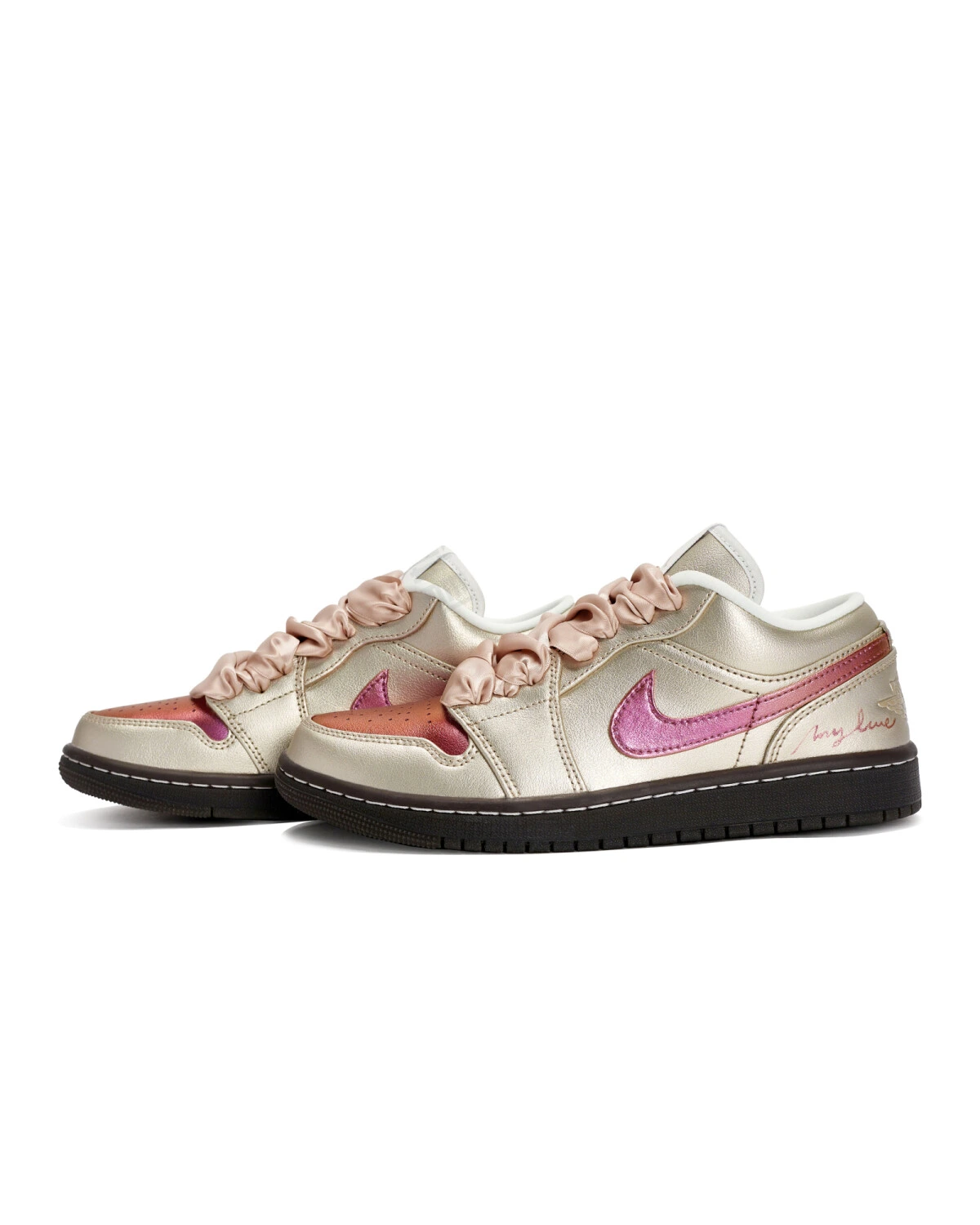 Jordan Air Jordan 1 женские кроссовки розово-золотые ретро картинка