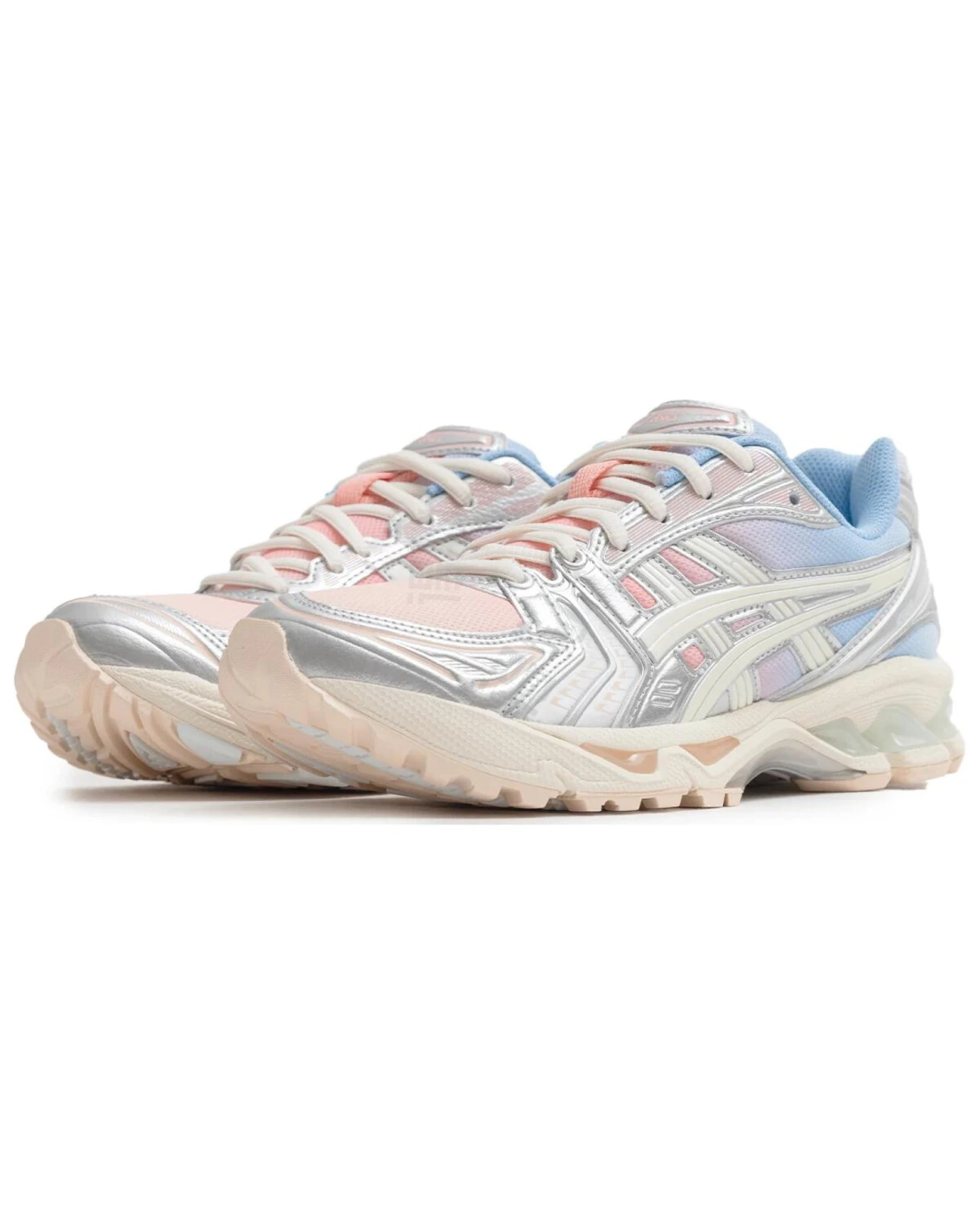 Asics Gel-Kayano 14 женские спортивные кроссовки серебристо-розово-голубые картинка