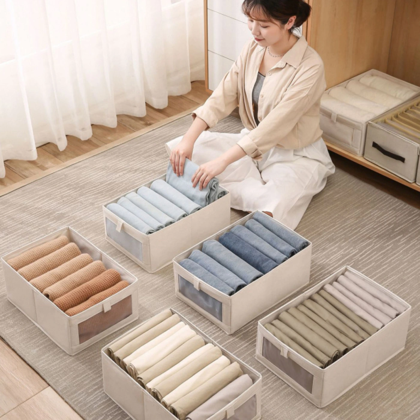 Тканевый ящик для хранения вещей картинка