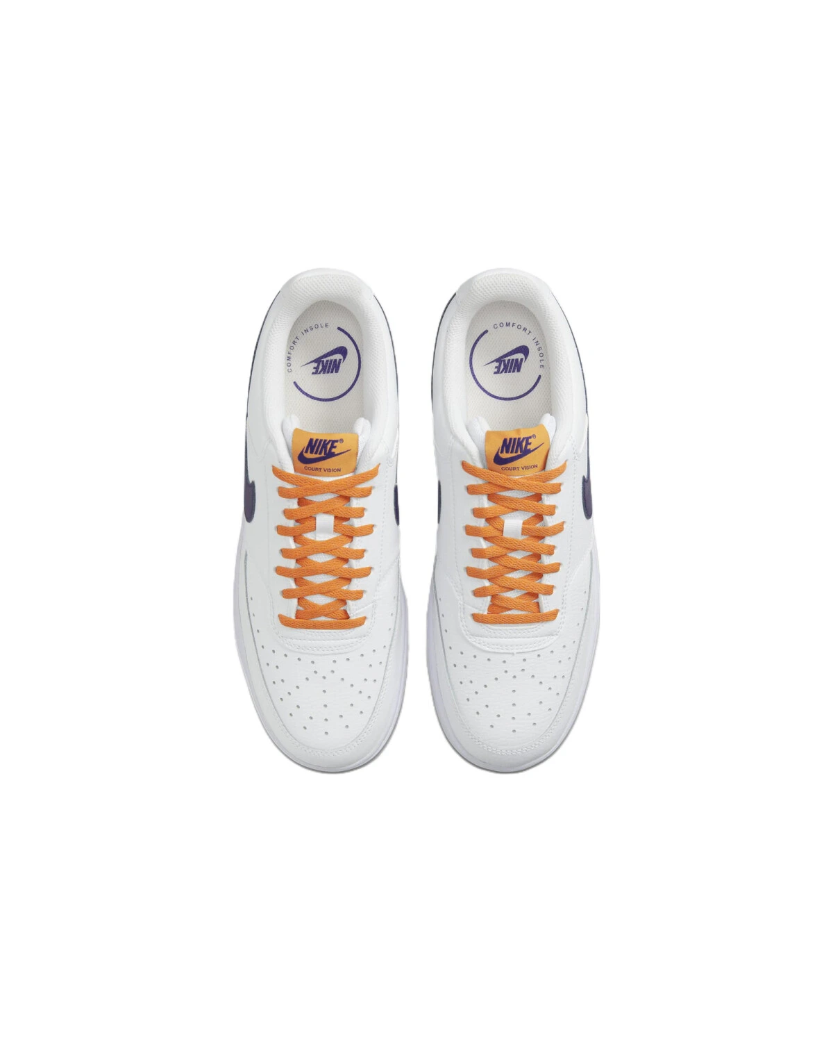 Nike Court Vision 1 Low мужские кроссовки белые с синим и оранжевым картинка