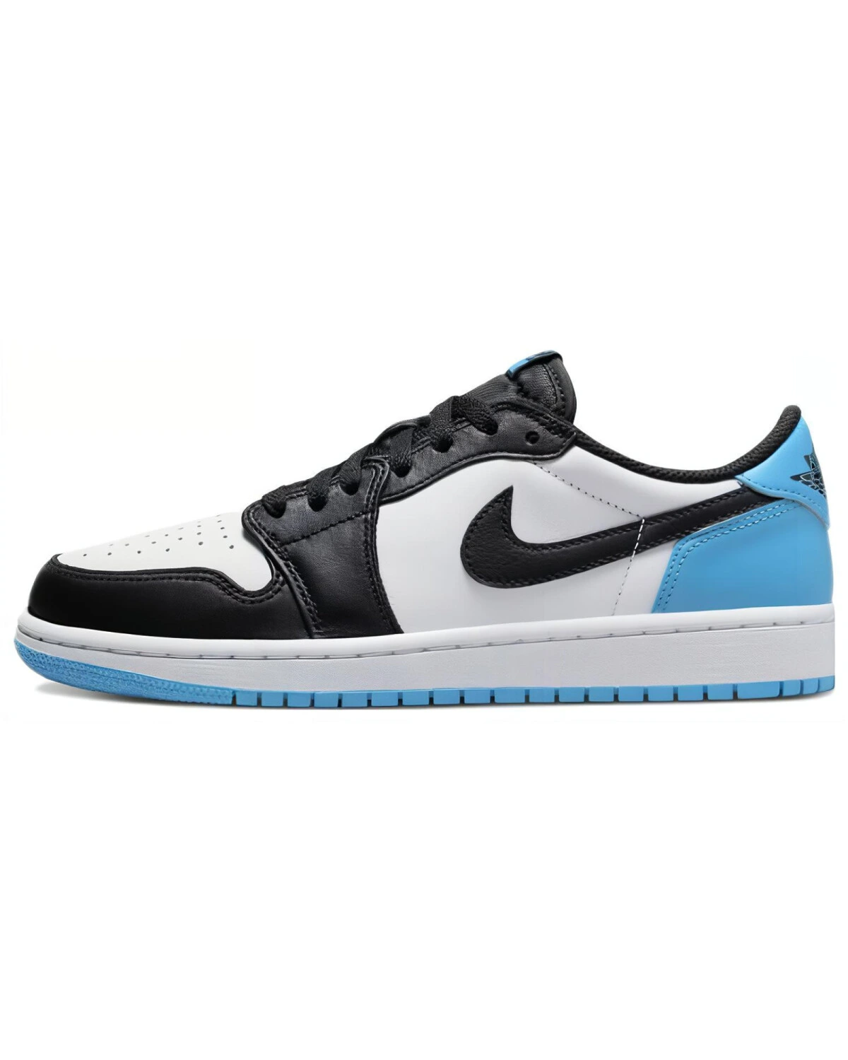 Jordan Air Jordan 1 OG "Black Blue Toe" женские кроссовки кожаные черно-бело-синие картинка