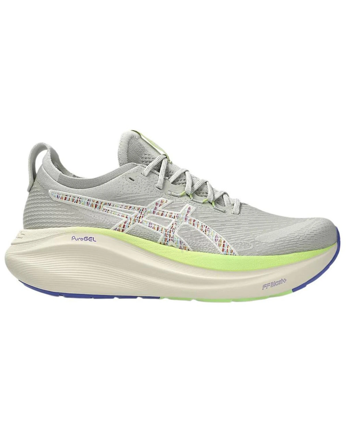 Asics GEL-NIMBUS 27 мужские спортивные кроссовки серо-зеленые картинка