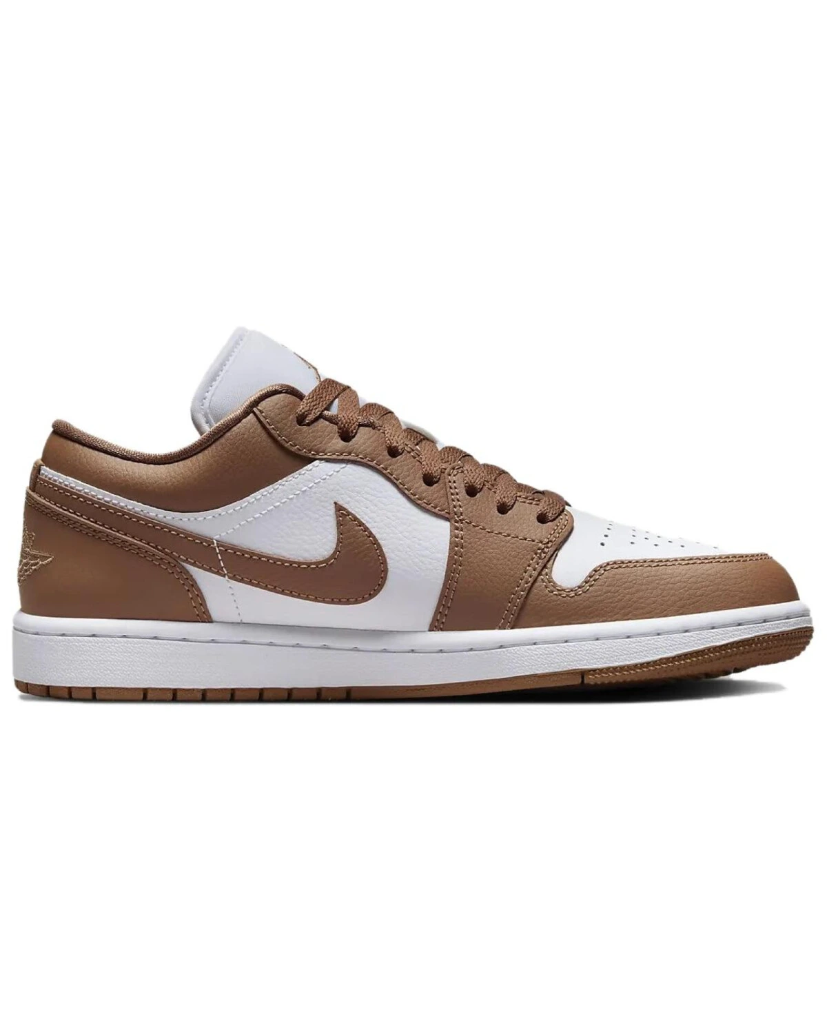 Jordan Air Jordan 1 Low унисекс кроссовки бело-коричневые с шнуровкой картинка