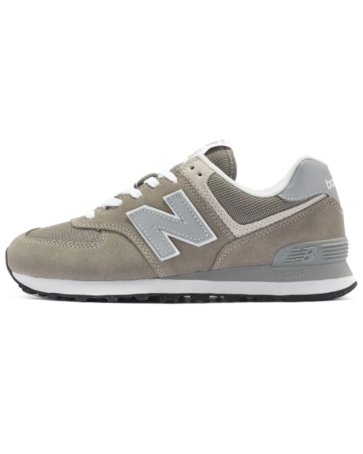 New Balance 574 унисекс кроссовки бежевые из ткани и замши дышащие картинка