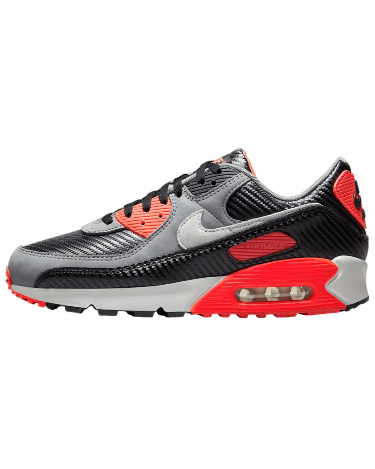 Nike Air Max 90 Premium мужские кроссовки черно-серо-красные повседневные картинка