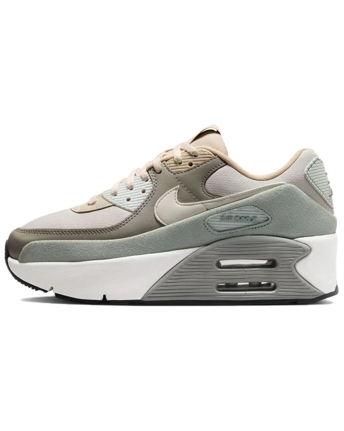 Nike Air Max 90 женские кроссовки комфортные светло-серые картинка