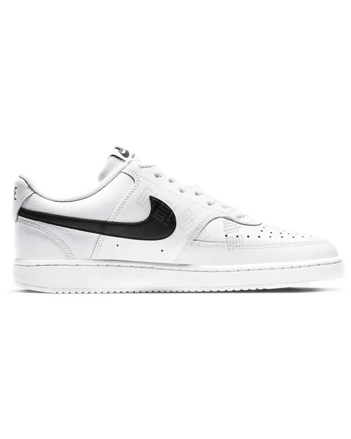 Nike Court Vision 1 unisex кроссовки белые с черным логотипом картинка