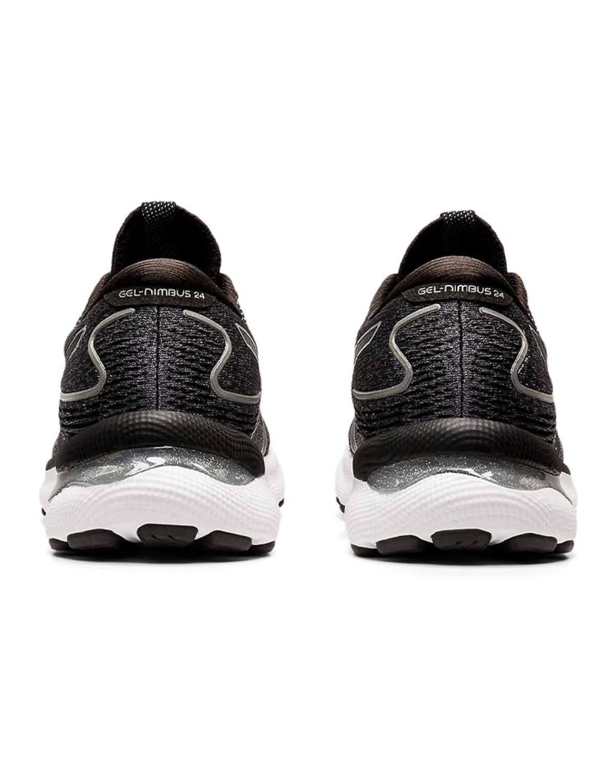 Asics GEL-Nimbus 24 женские кроссовки для марафона текстильные чёрно-серые картинка