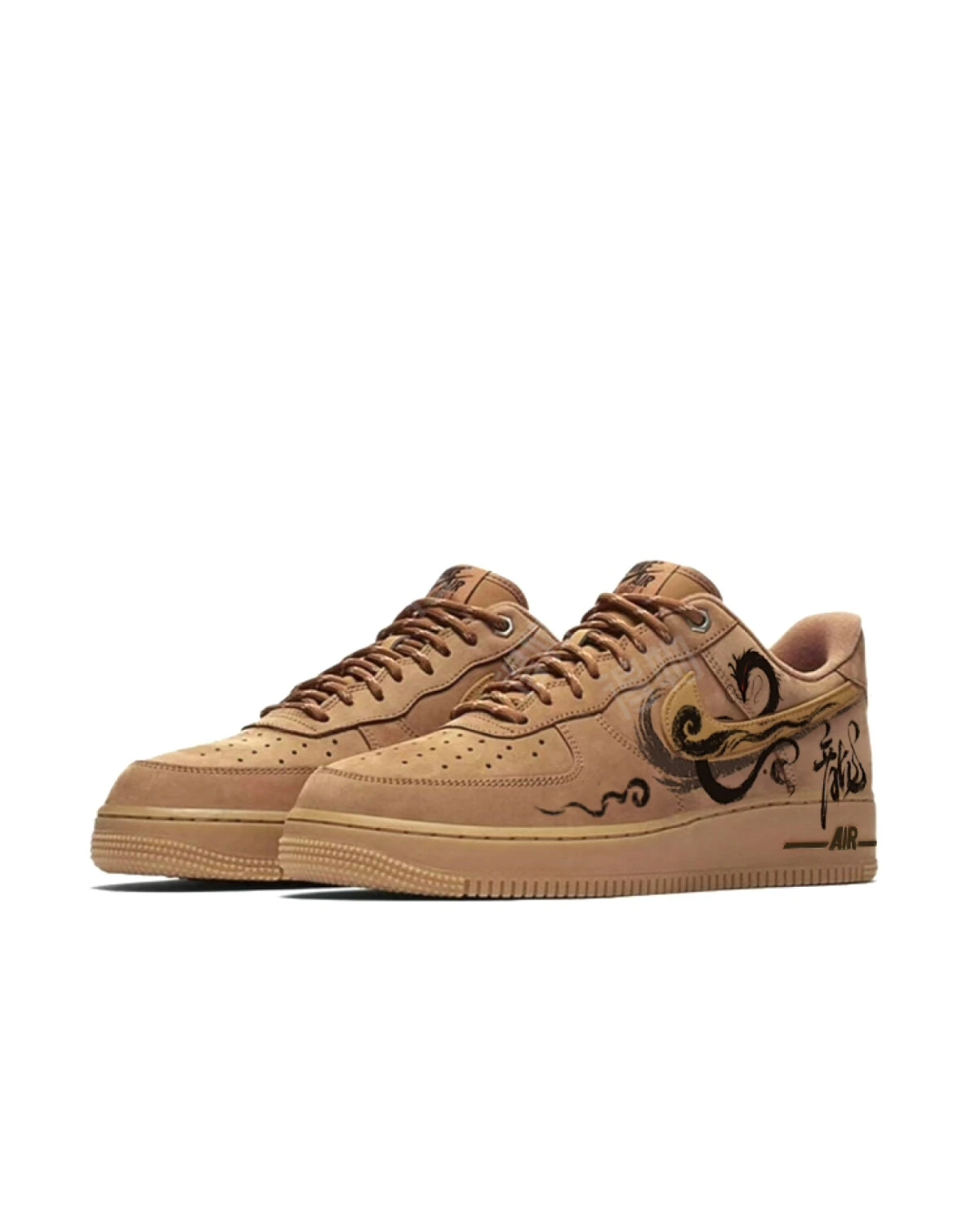 Nike Air Force 1 унисекс кроссовки ретро стиль бежевые картинка