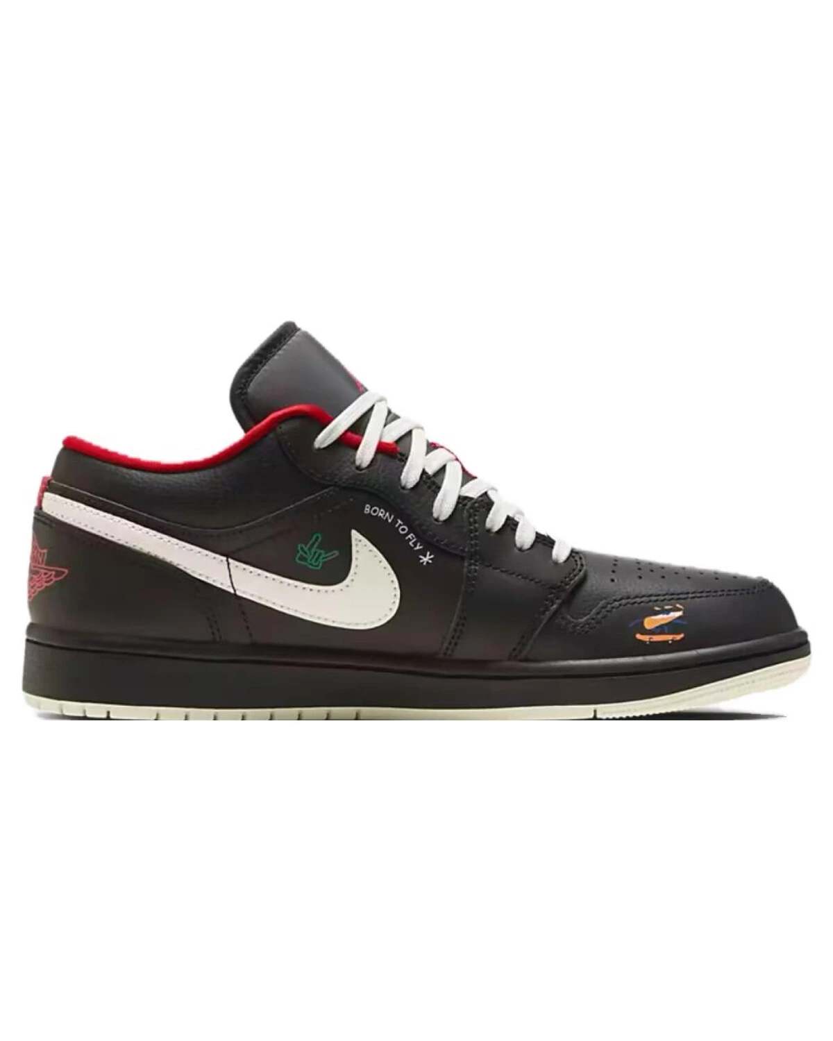 Jordan Air Jordan 1 унисекс кроссовки кожаные чёрно-красные картинка