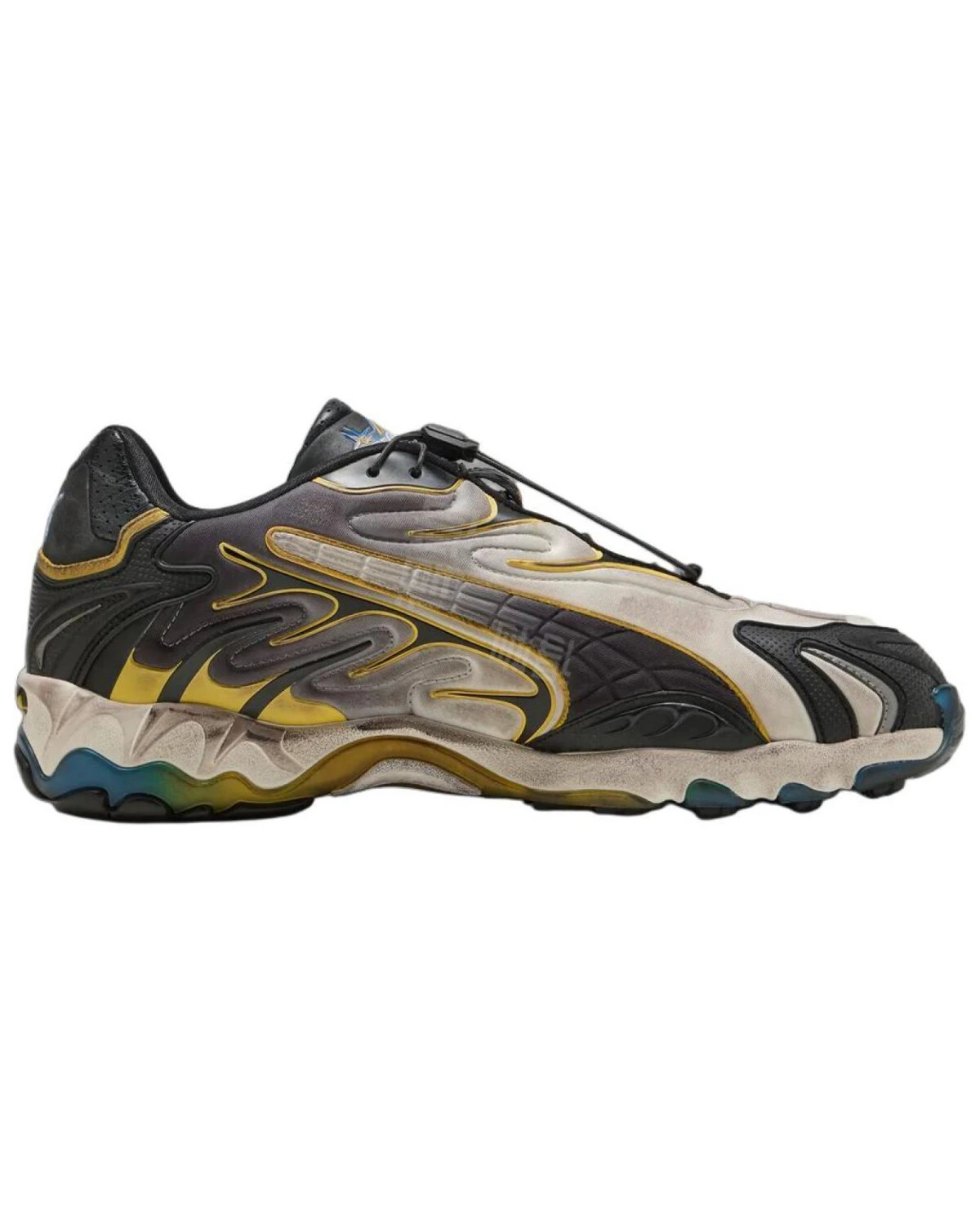 PUMA Inhale мужские и женские кроссовки черно-желтые повседневные картинка