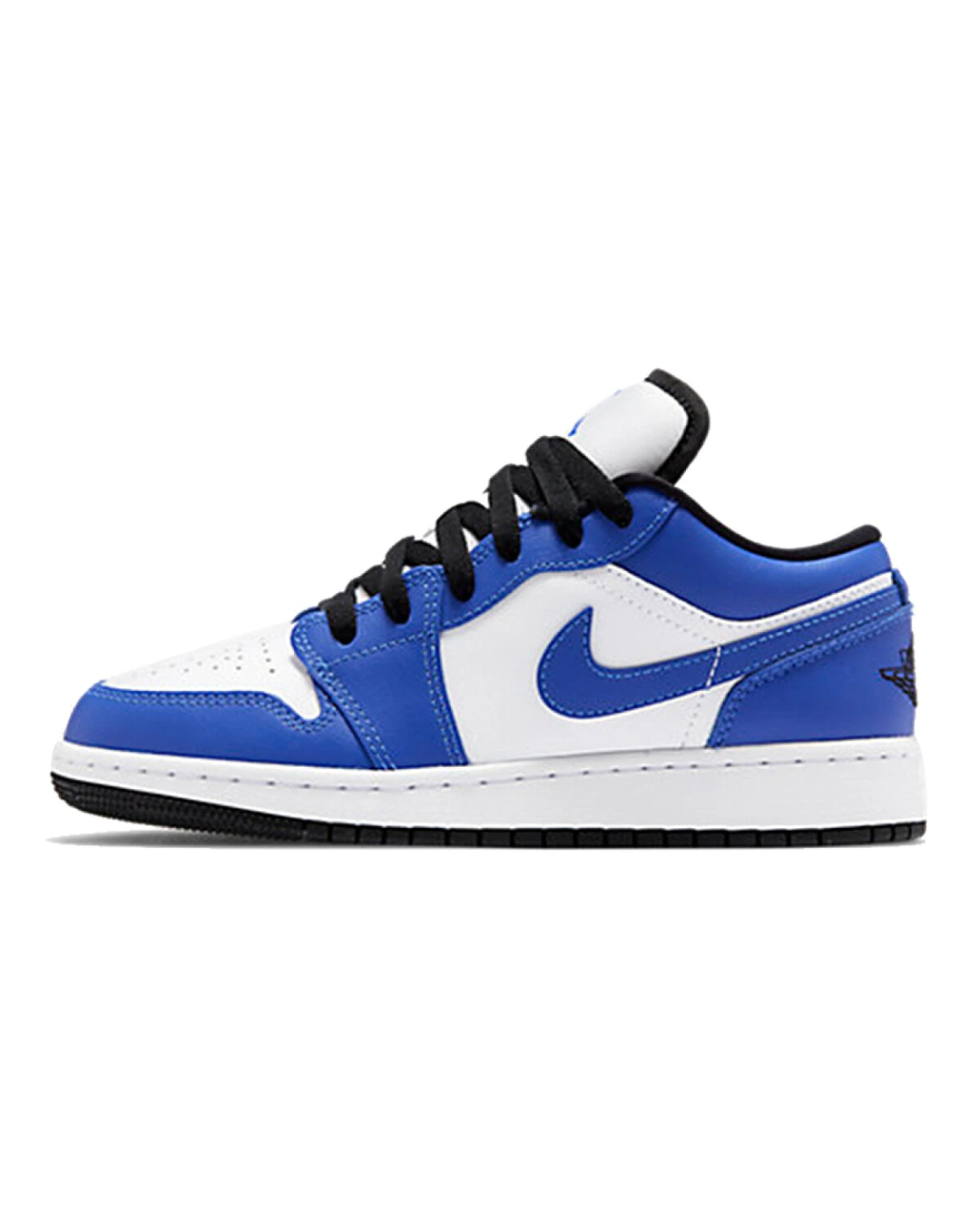 Jordan Air Jordan 1 детские кроссовки сине-белые с черными вставками картинка