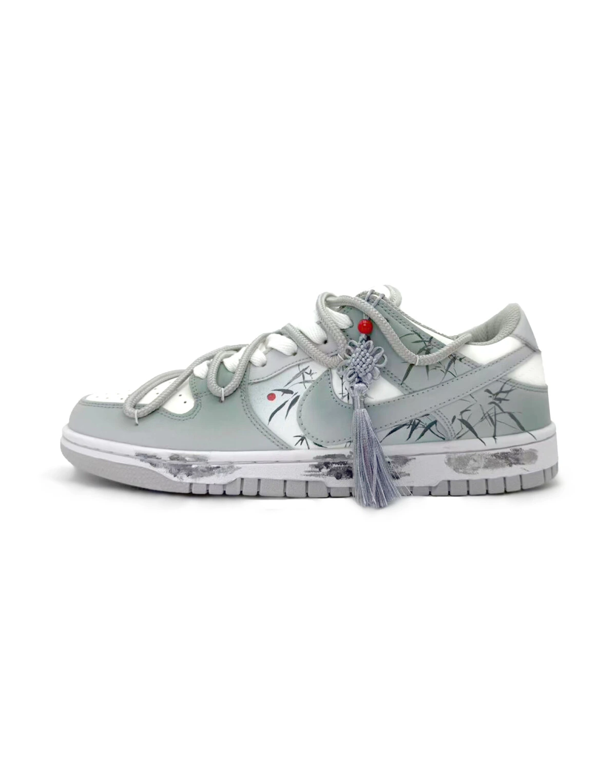 Nike Dunk unisex кроссовки с китайским принтом светло-зеленые картинка