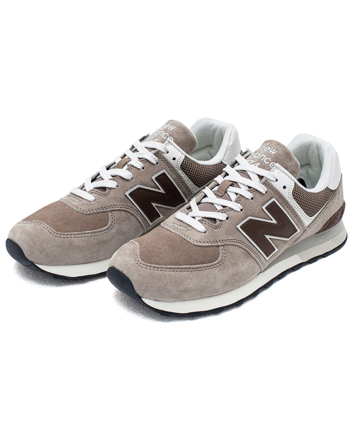 New Balance 574 унисекс кроссовки из кожи коричневые картинка