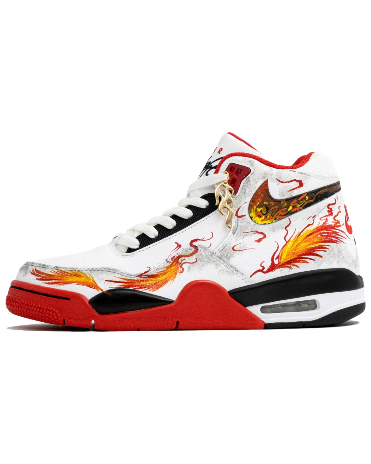 Nike Flight Legacy унисекс кроссовки средние ретро бело-красные картинка