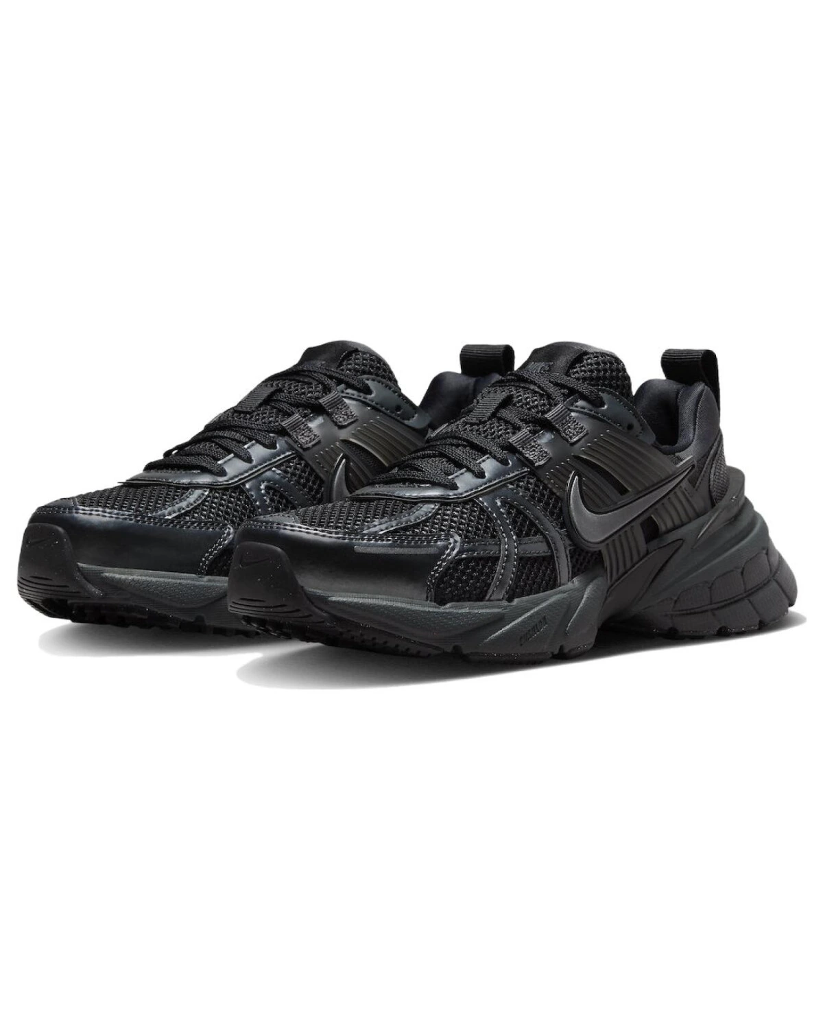 Nike V2K Run женские кроссовки чёрные из сетки и кожи картинка