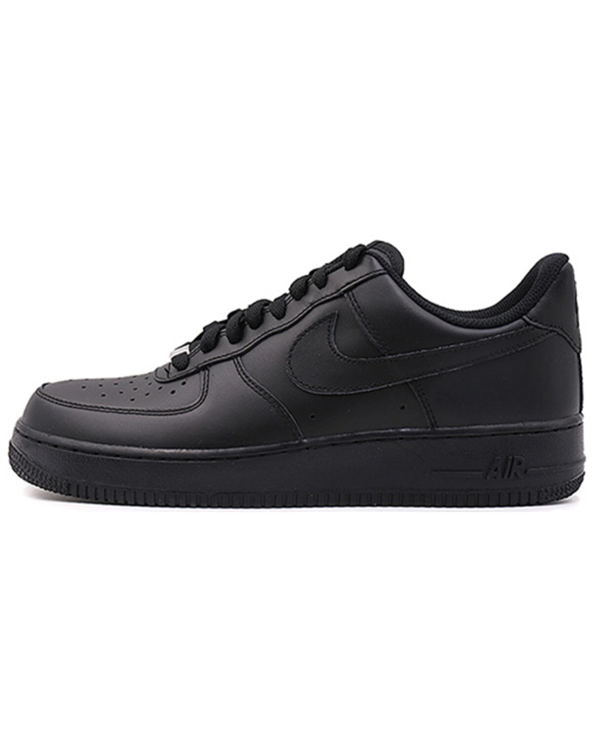 Nike Air Force 1 мужские и женские кроссовки кожаные черные картинка