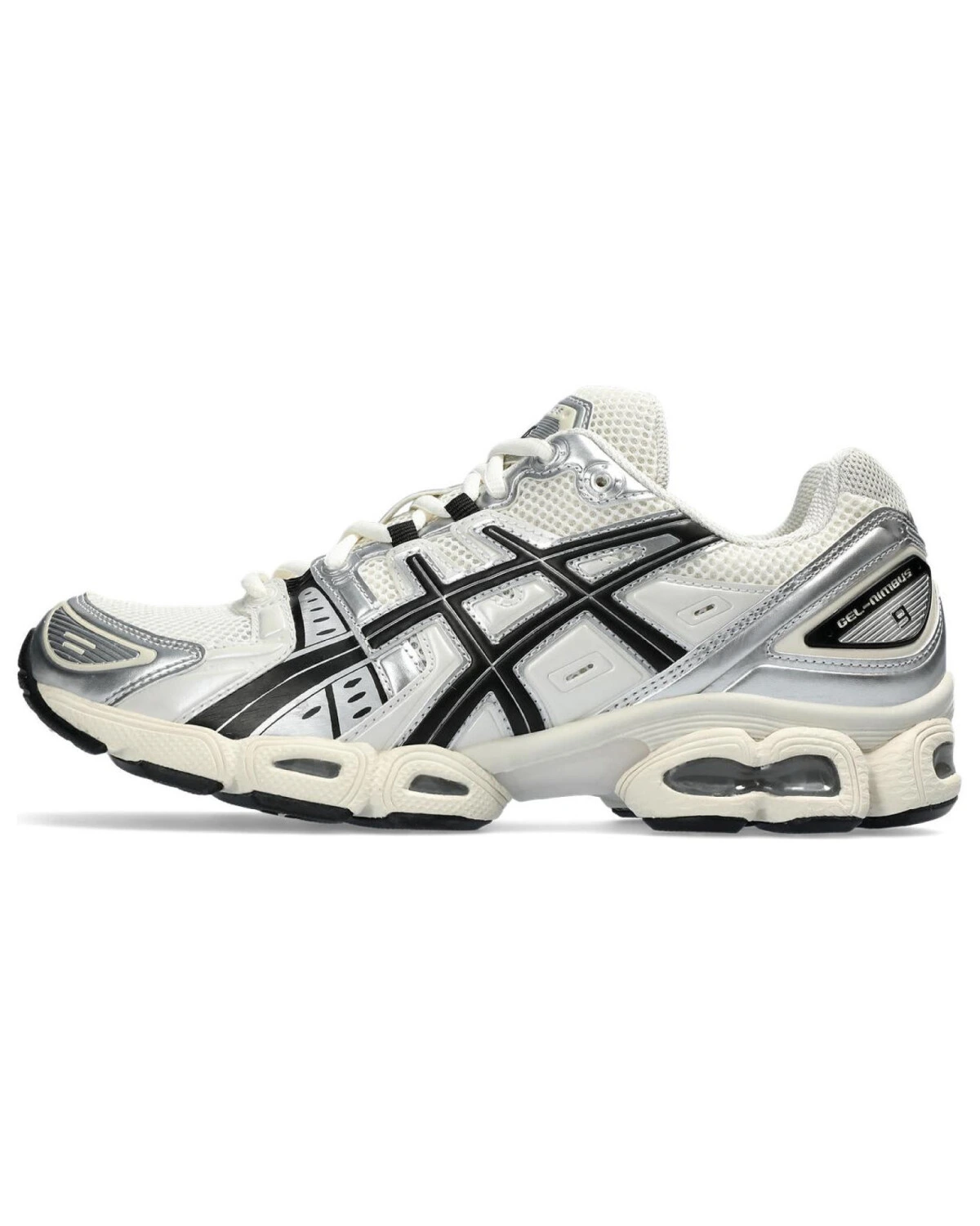 Asics GEL-Nimbus 9 мужские повседневные кроссовки бело-чёрные сетчатые картинка
