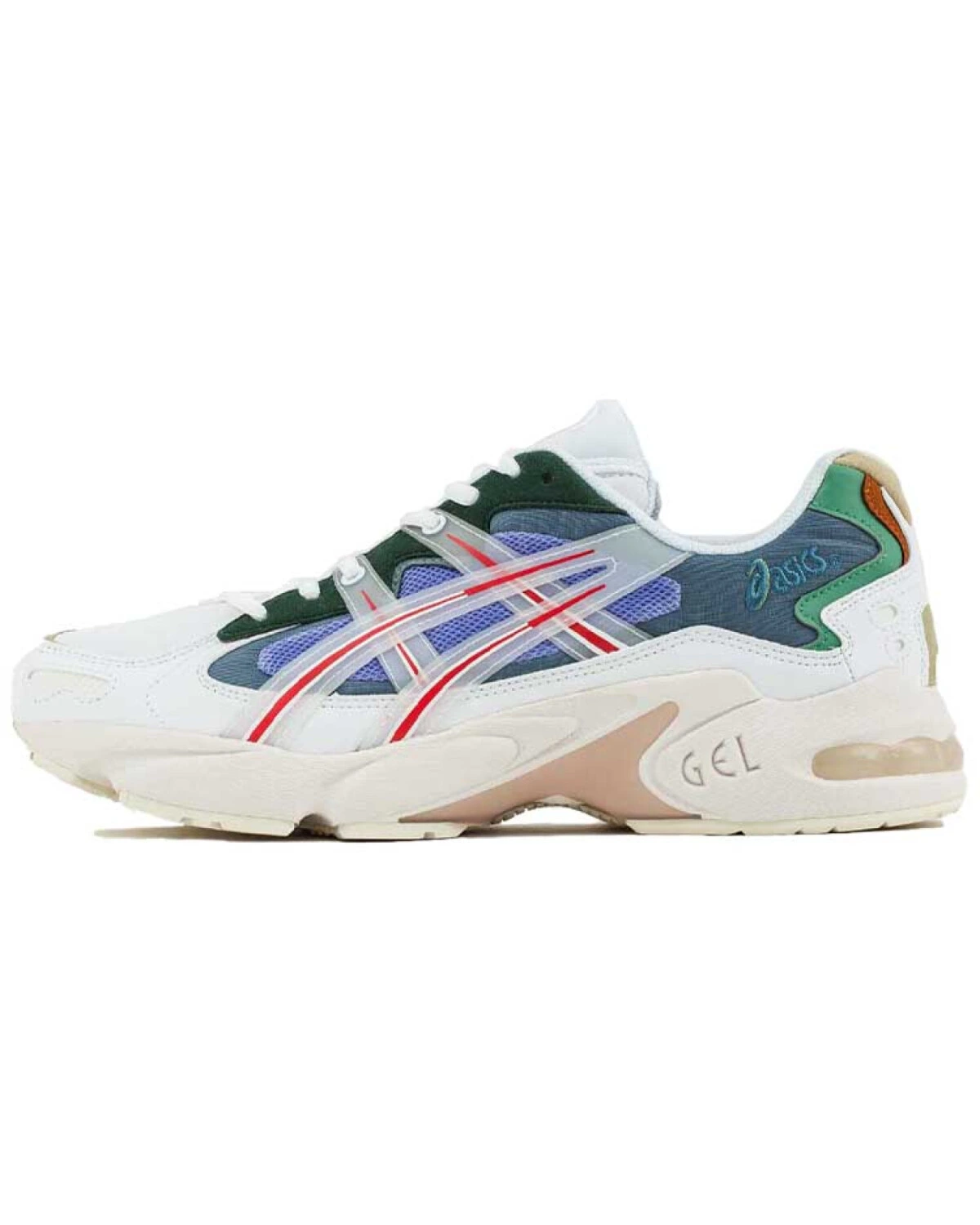 Asics Gel-Kayano 5 унисекс кроссовки бело-синие сетчатые для бега картинка
