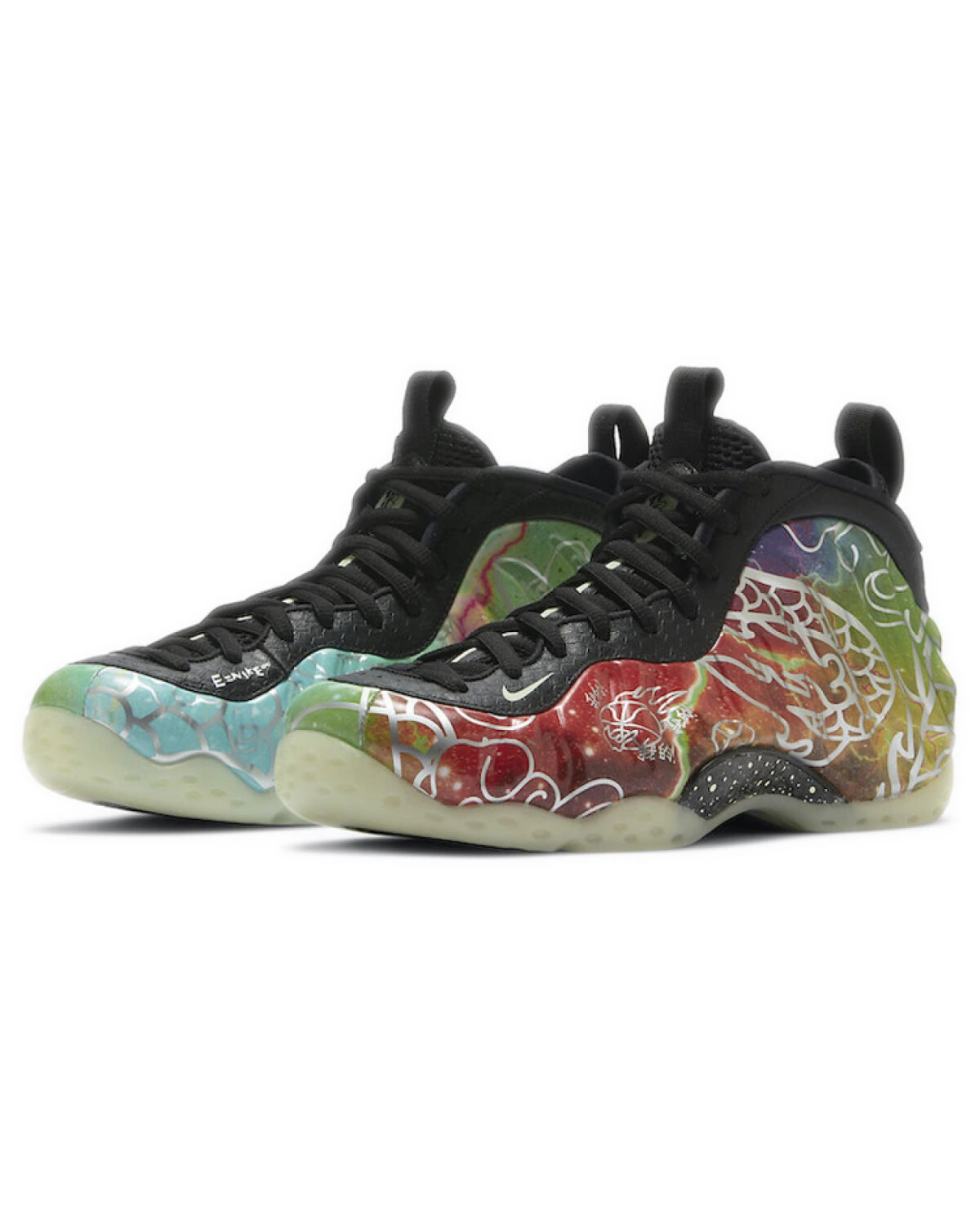 Nike Foamposite One унисекс кроссовки высокие черные с амортизацией и антискользящей подошвой картинка