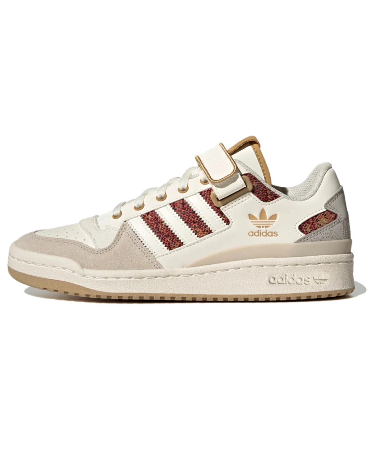 Adidas Originals FORUM Low унисекс кроссовки кожаные бело-красно-серые картинка